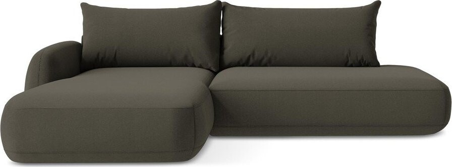 Hnědá rozkládací rohová pohovka (levý roh/s lenoškou) Hale – Makamii