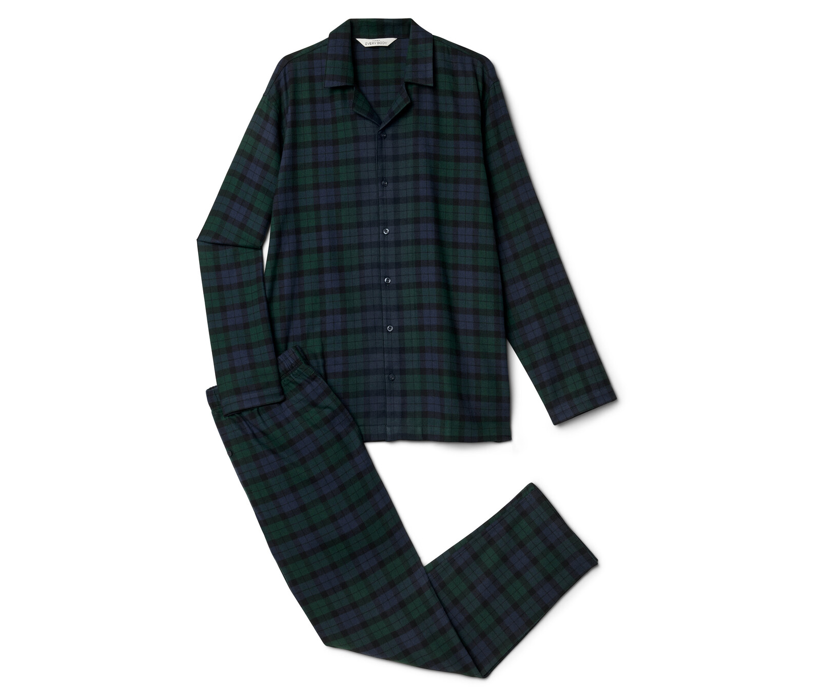 Tchibo - Flanelová pyžamová souprava - pro muže - vel. M 48/50 - barva: modrá/kostkovaný