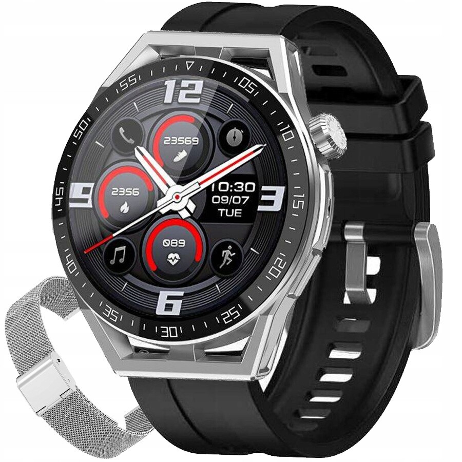 Hodinky Chytré Hodinky Rubicon E88 silver silver mesh black silicone