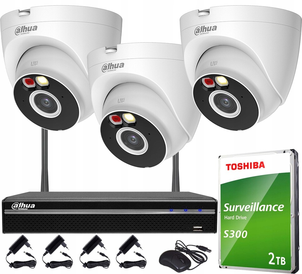 Sada monitorování Wifi 4MPx Dahua 3 kamery T4A-PV Smart Dual Light Audio