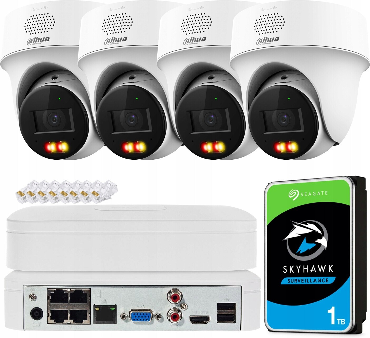 Monitorovací sada 4 kamer Otočné 4MPx Dahua Mikrofon Reproduktor Náhled