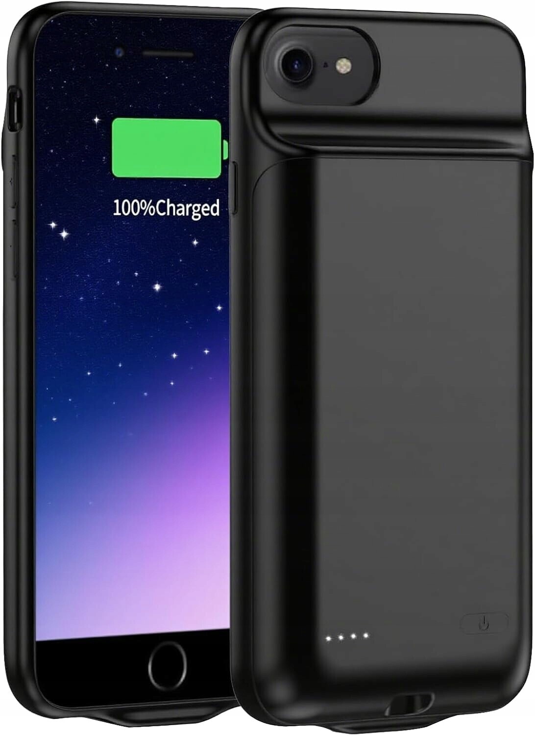 Jck Pouzdro powerbanka 6600 mAh baterie pro iPhone SE3 SE2 8 7 6s 6 černá