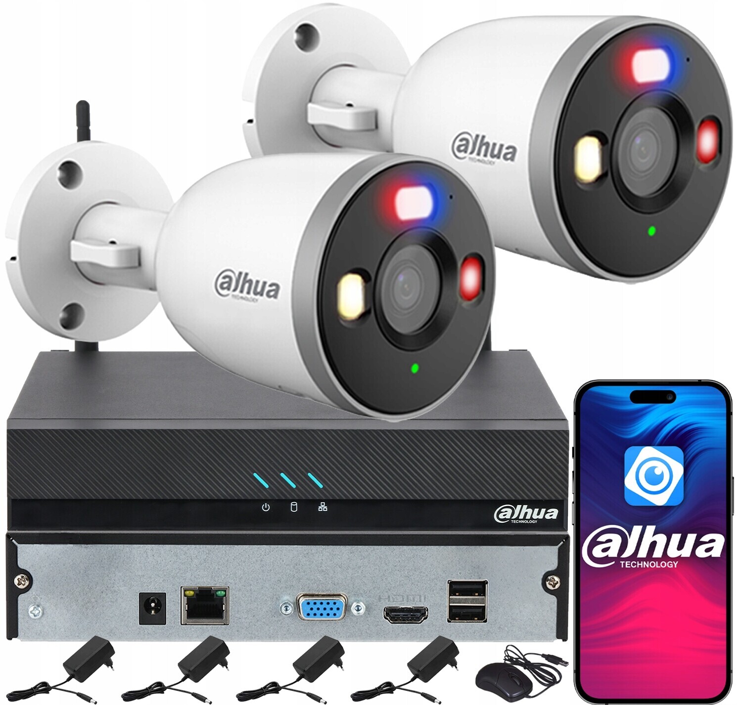 Monitorování Dahua pro 2 kamery 3MPx F3D-PV Detekce Ai Aktivní Led ochrana