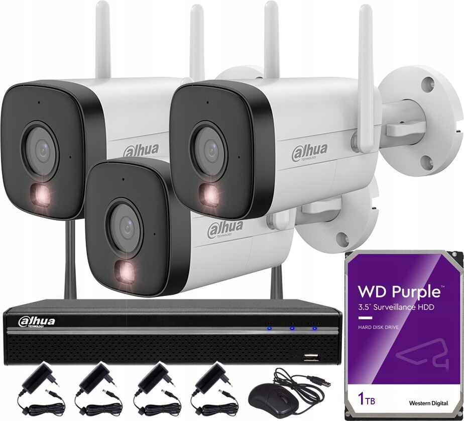 Monitorovací sada Wifi 5MPx 3 kamery IPC-HFW1539DTK1-SAW-IL WiFi 1TB