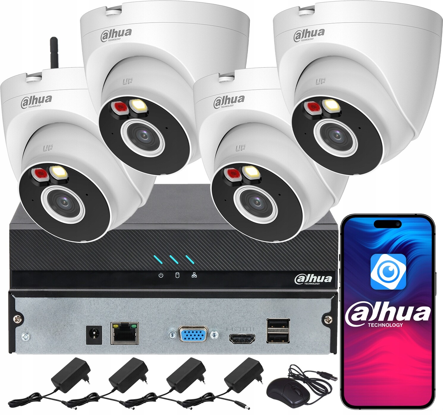 Monitorování Dahua pro 4 kamery 4MPx T4A-PV Smart Dual Light Audio