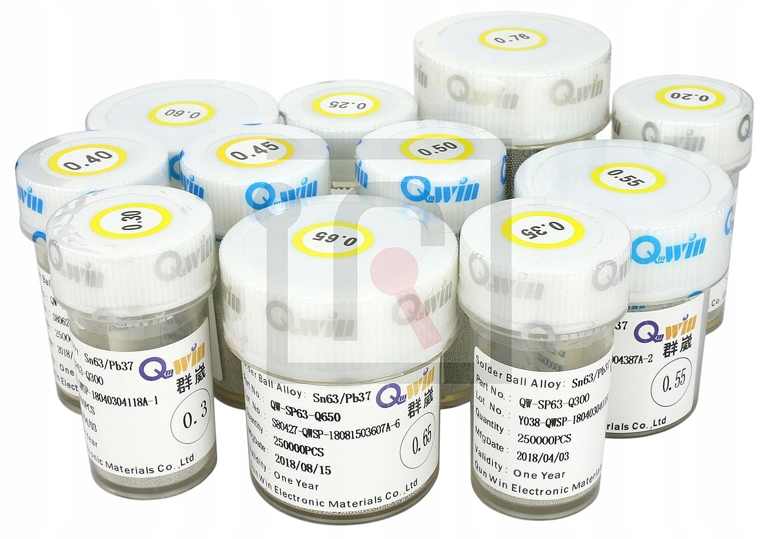 250000 Kuliček Na Pájení Olověné Kuličky QunWin Bga Reballing 0.35 0,35 mm