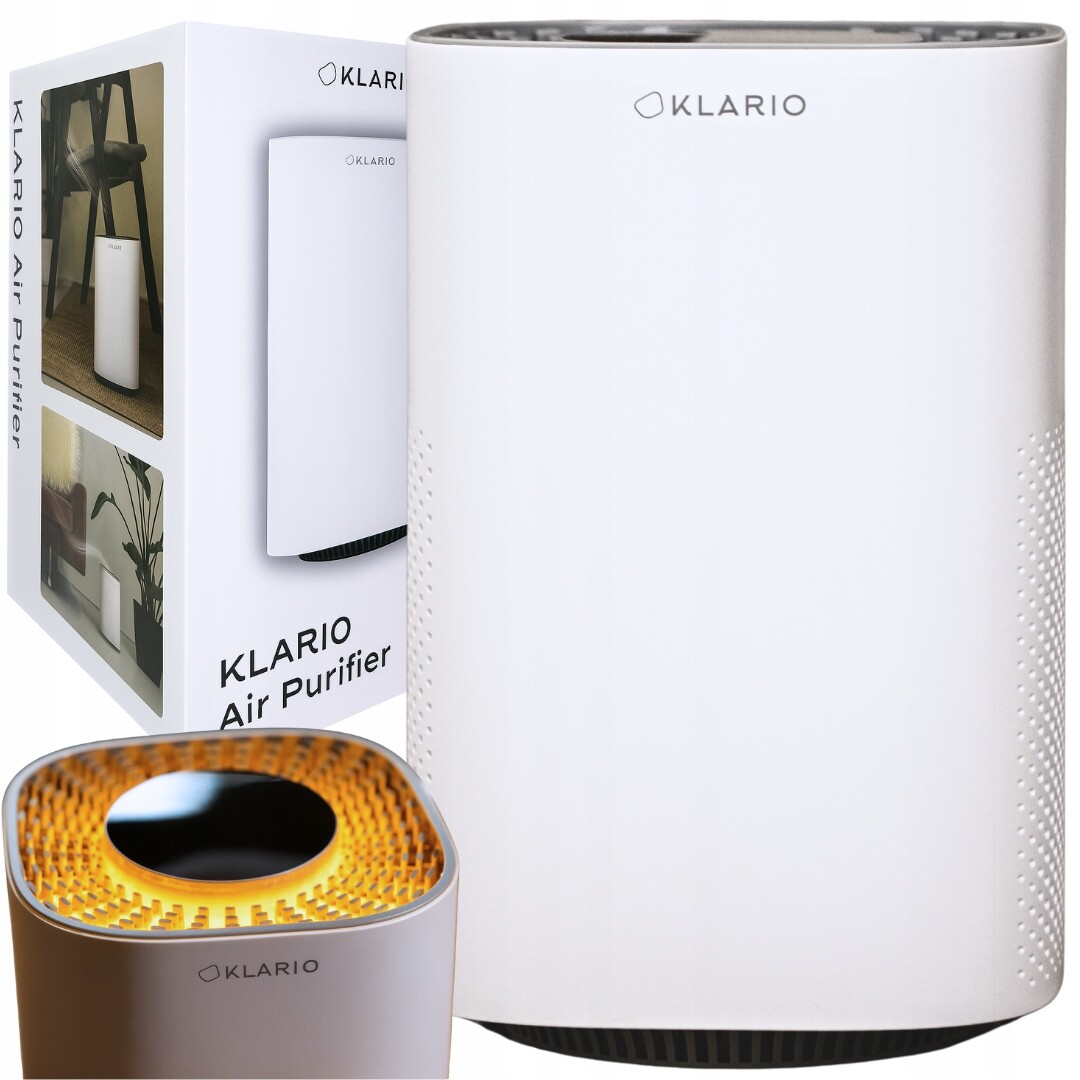 Čistička vzduchu Klario Hepa 3v1 tichá 24 dB s noční lampičkou do 20 m²
