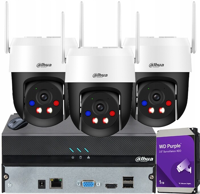 Monitorovací sada Wifi 5MPx 3 Kamery P5AS-PV WiFi Disk 1TB Alarm Led diody
