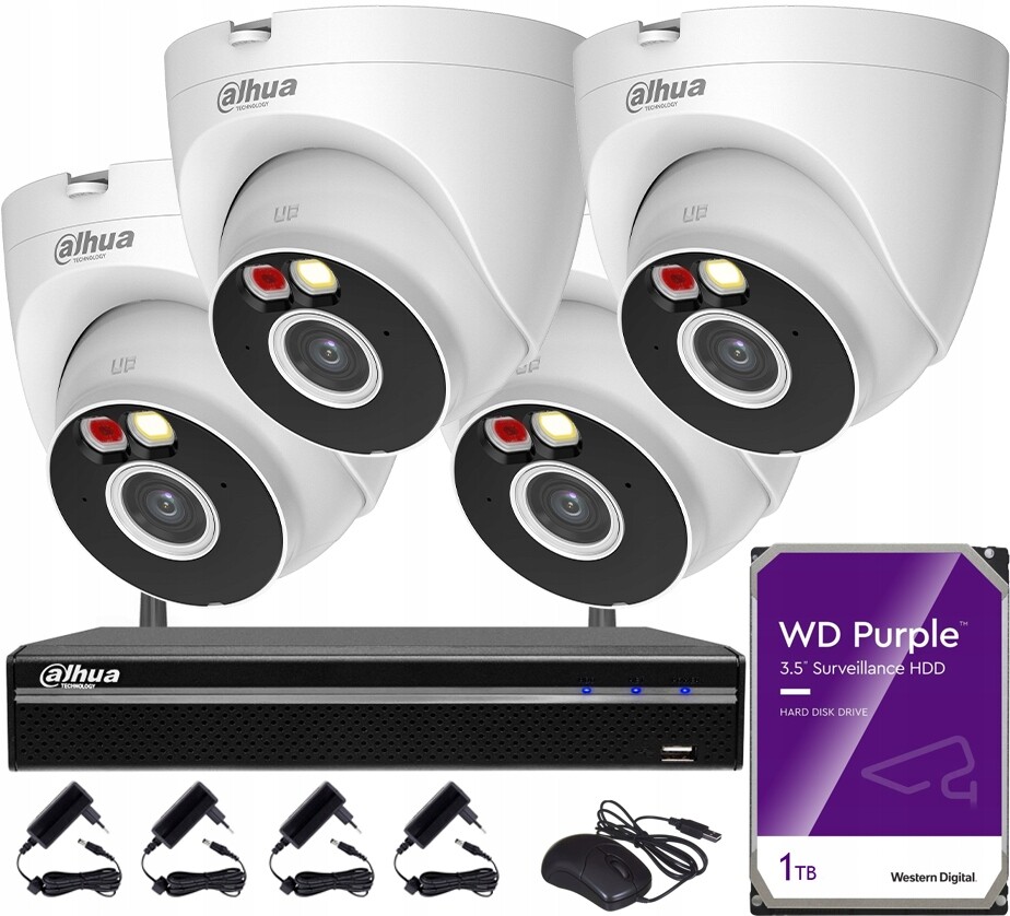 Monitorování Dahua 4 kamery 5MPx IPC-HDW1539DA-SAW-IL Smart Dual Light