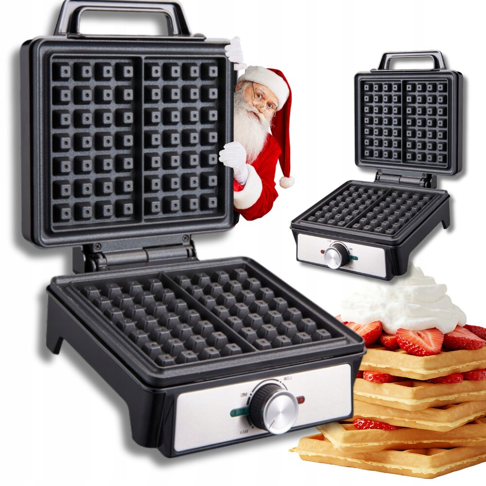 Silná Vaflovač s regulací teploty 1600 W, velké Křupavé vafle