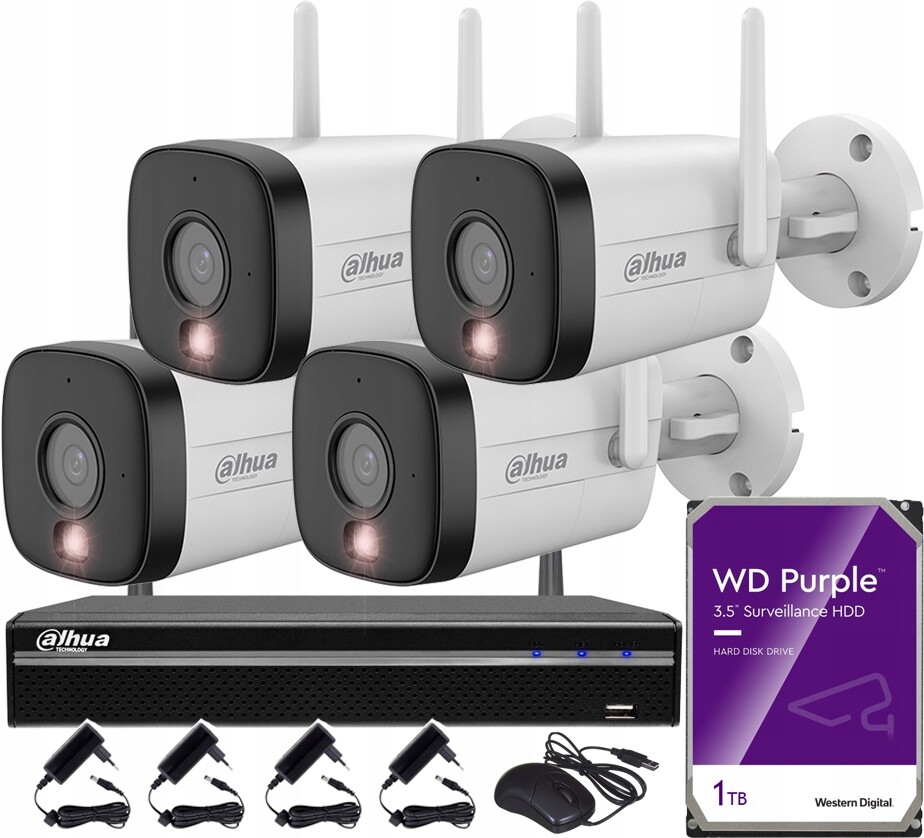 Monitorovací sada Wifi 5MPx 4 Kamery IPC-HFW1539DTK1-SAW-IL WiFi 1TB