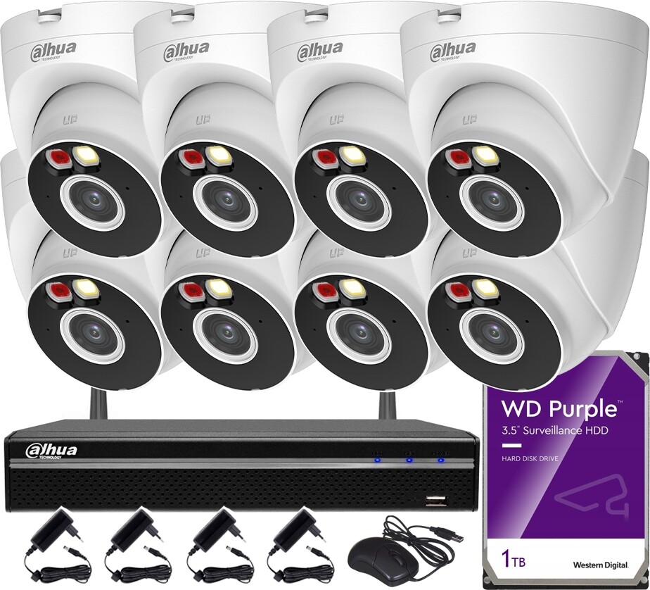 Monitorovací sada Dahua 8 kamer 5MPx IPC-HDW1539DA-SAW-IL Smart Dual Light