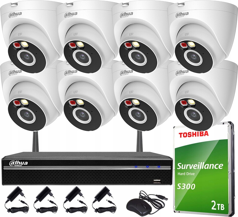 4MPx Wifi monitorování Dahua pro 8 kamer T4A-PV Externí Dual Light Audio