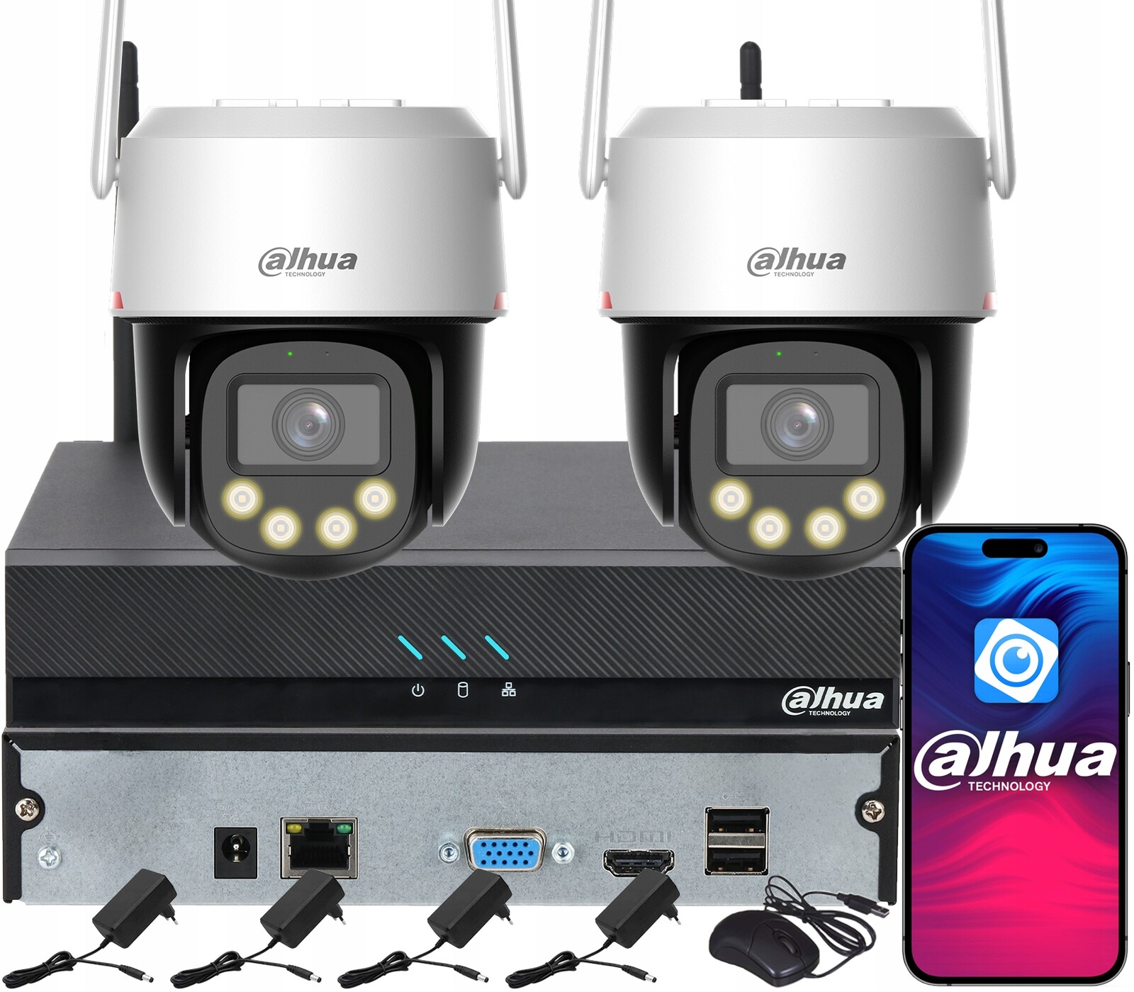 Monitorování Dahua pro 2 kamery 8MPx P8F-PV WizColor 4K Analýza obrazu Ai