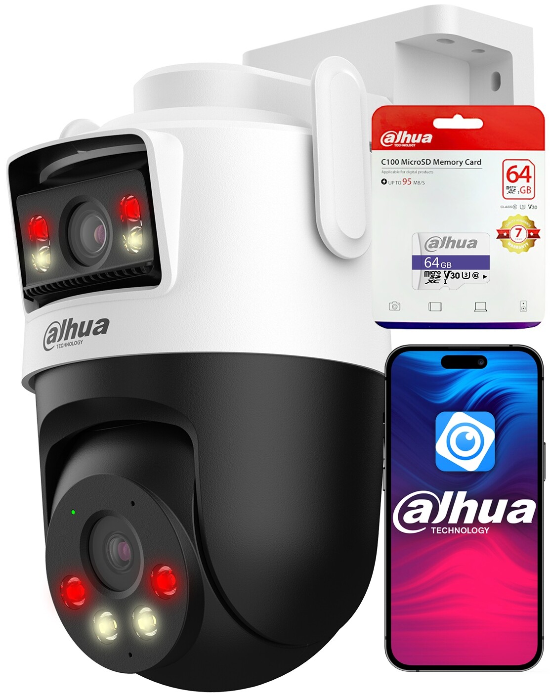 WiFi otočná kamera Dual Lens 6Mpx (3MP+3MP) P3D-3F-PV Dahua 64GB karta