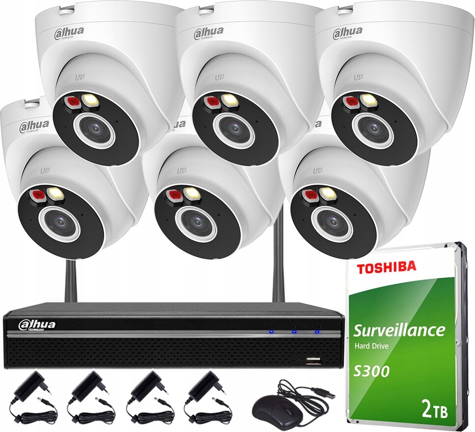 4MPx Wifi monitorování Dahua pro 6 kamer T4A-PV Externí Dual Light Audio