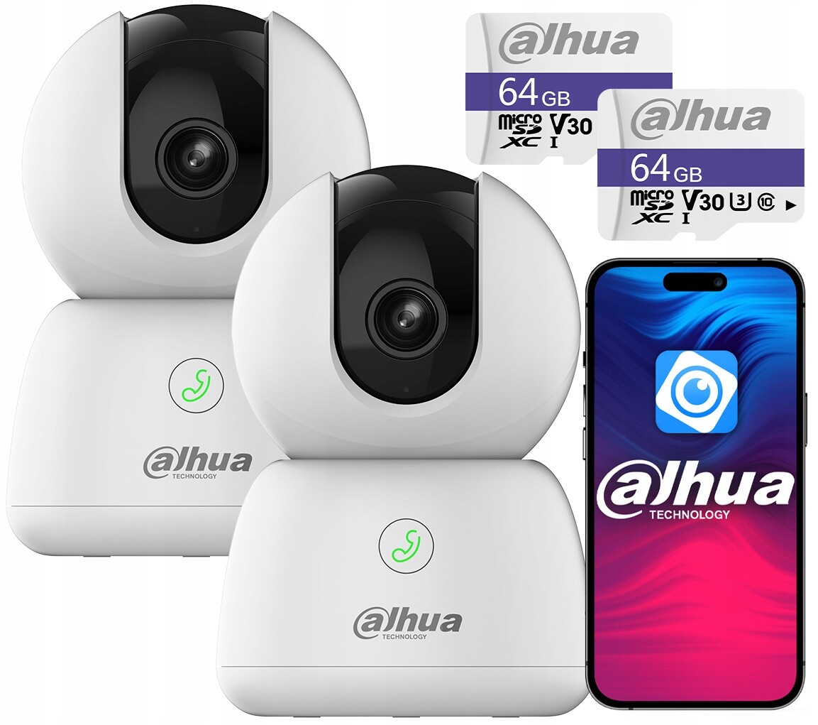 Dvě kamery chůvička Otočné WiFi 3Mpx Dahua H3B Hero Autotracking 64GB