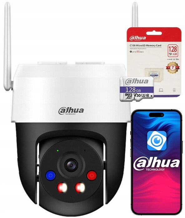 WiFi otočná 5MPx venkovní kamera Dahua P5AS-PV Alarm Led diody 128GB