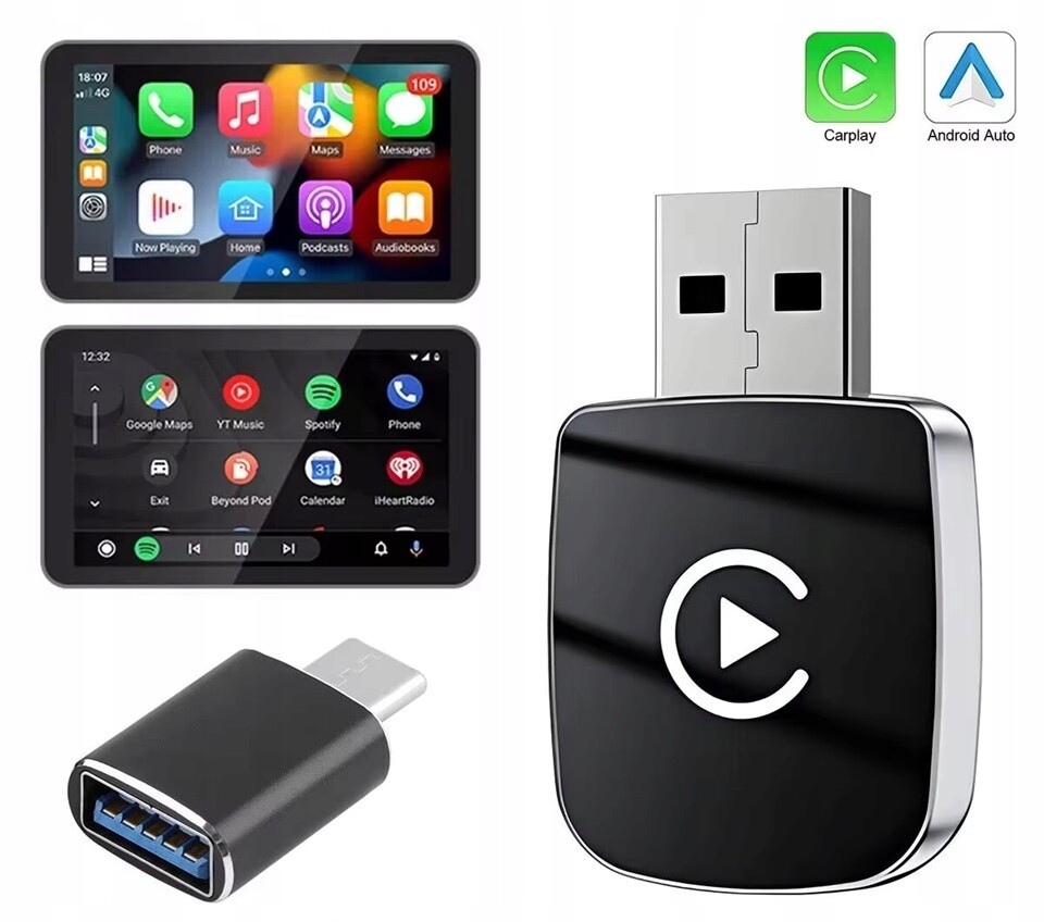 Bezdrátový Adaptér Android Auto Carplay 2V1 Pro Iphone Usb Usb-c