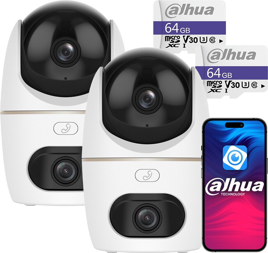 Dvě otočné kamery WiFi 10Mpx Dahua H5D-5F Hero Series Dual Light 64GB