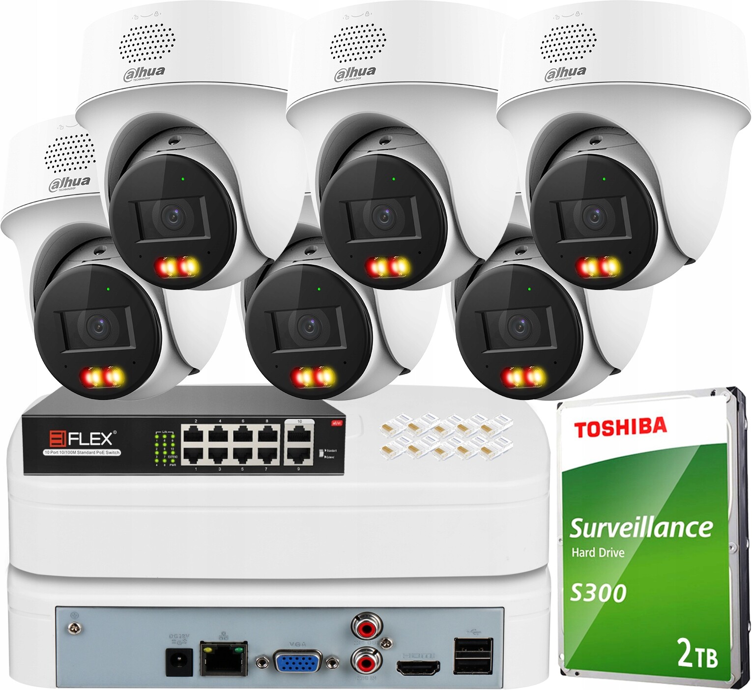 Monitorování na 6 otočných kamer 4MPx Dahua IPC-PT1439H-PV Dual Light Audio