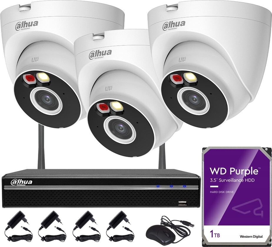 Monitorování Dahua 3 kamery 5MPx IPC-HDW1539DA-SAW-IL Smart Dual Light