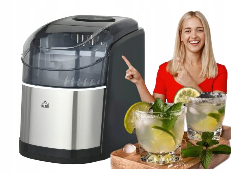 Výrobník Ledu Automatický Samočistící Led Displej Lopatka Černá