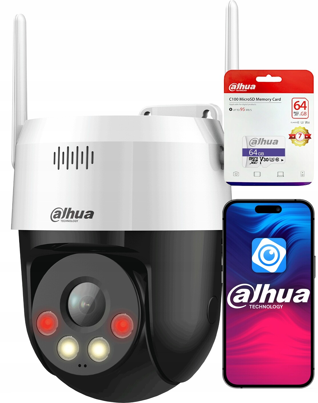 Otočná kamera Lte 4G 5MPx Venkovní Dahua P5AE-PV-4G karta MicroSD 64GB