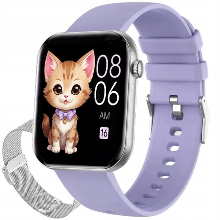 Dětské hodinky Chytré Hodinky Rubicon DF49 stříbrné/fialové