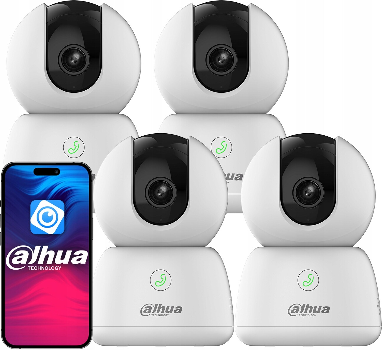 Čtyři otočné kamery WiFi 5Mpx Dahua H5B Hero Series IR10m Detekce