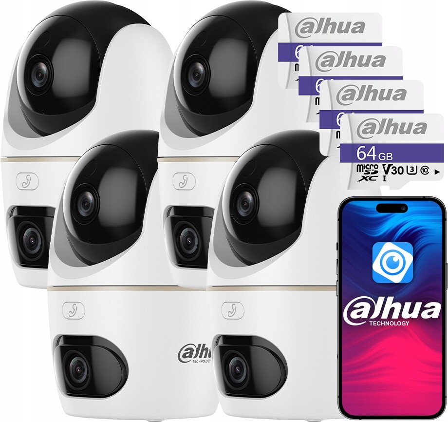 Čtyři otočné kamery WiFi 10Mpx Dahua H5D-5F Hero Series Dual Light +64GB