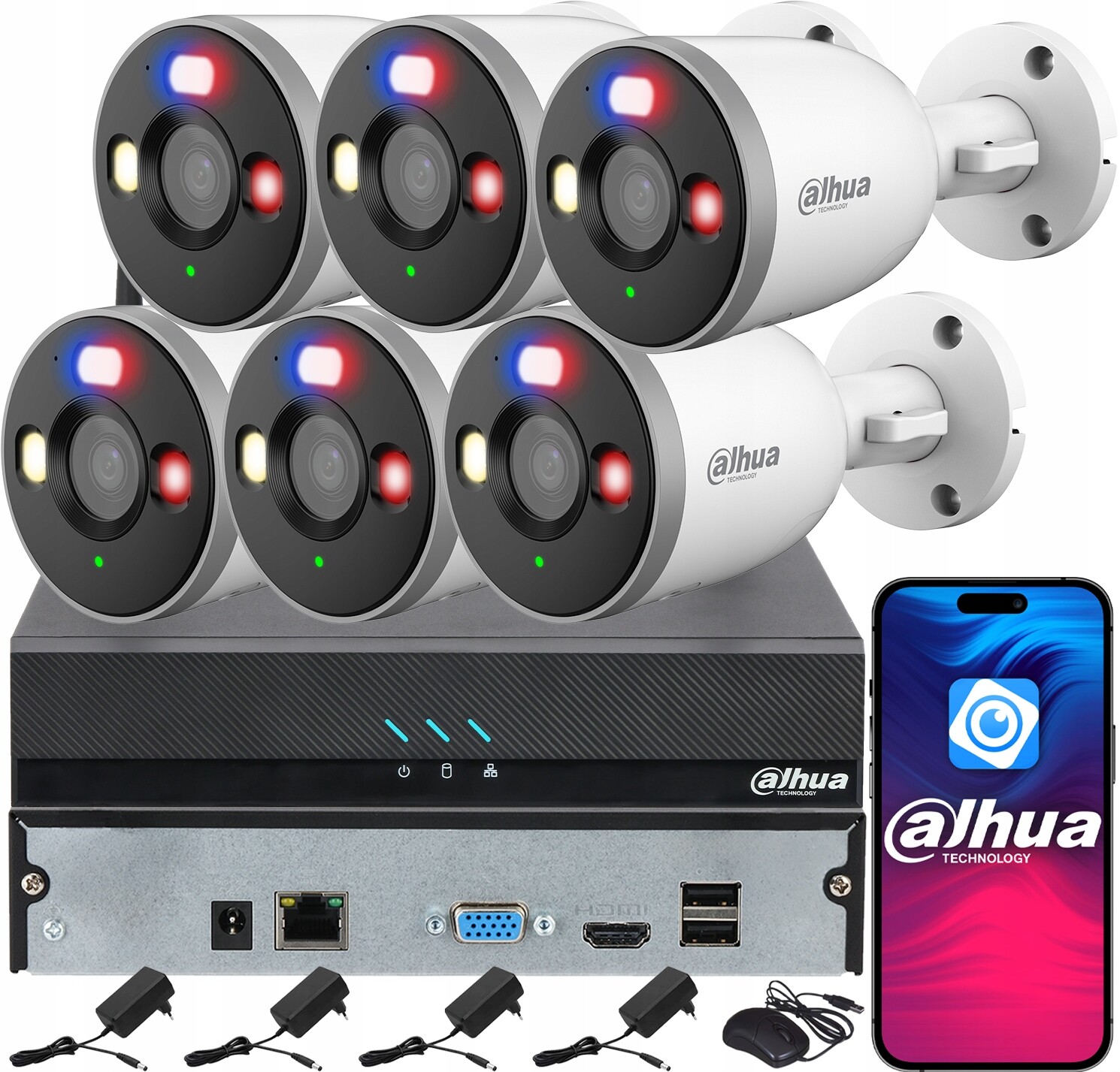 Dahua Monitorovací kamera pro 6 kamer 5MPx F5D-PV Chytré duální světlo Audio