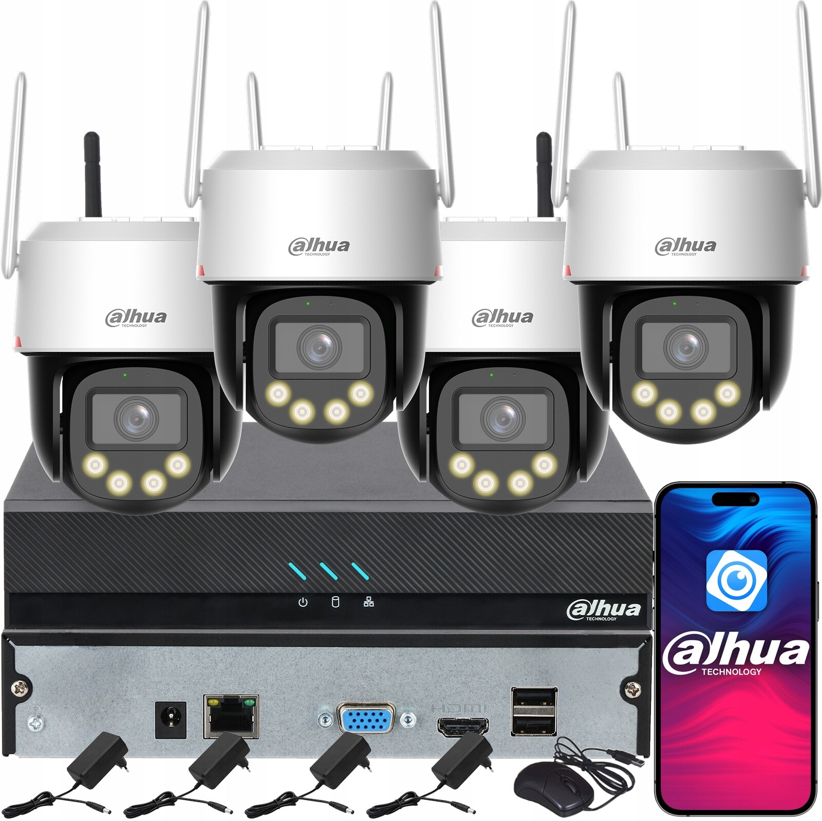 Monitorování Dahua pro 4 kamery 8MPx P8F-PV WizColor 4K Analýza obrazu Ai