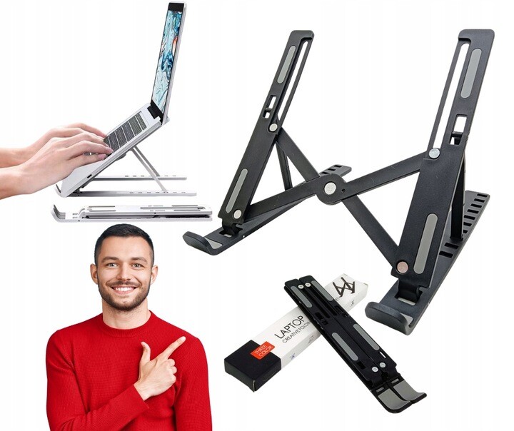 Podstavec Pod Notebook Tablet Skládací, Nastavitelný, Univerzální černý