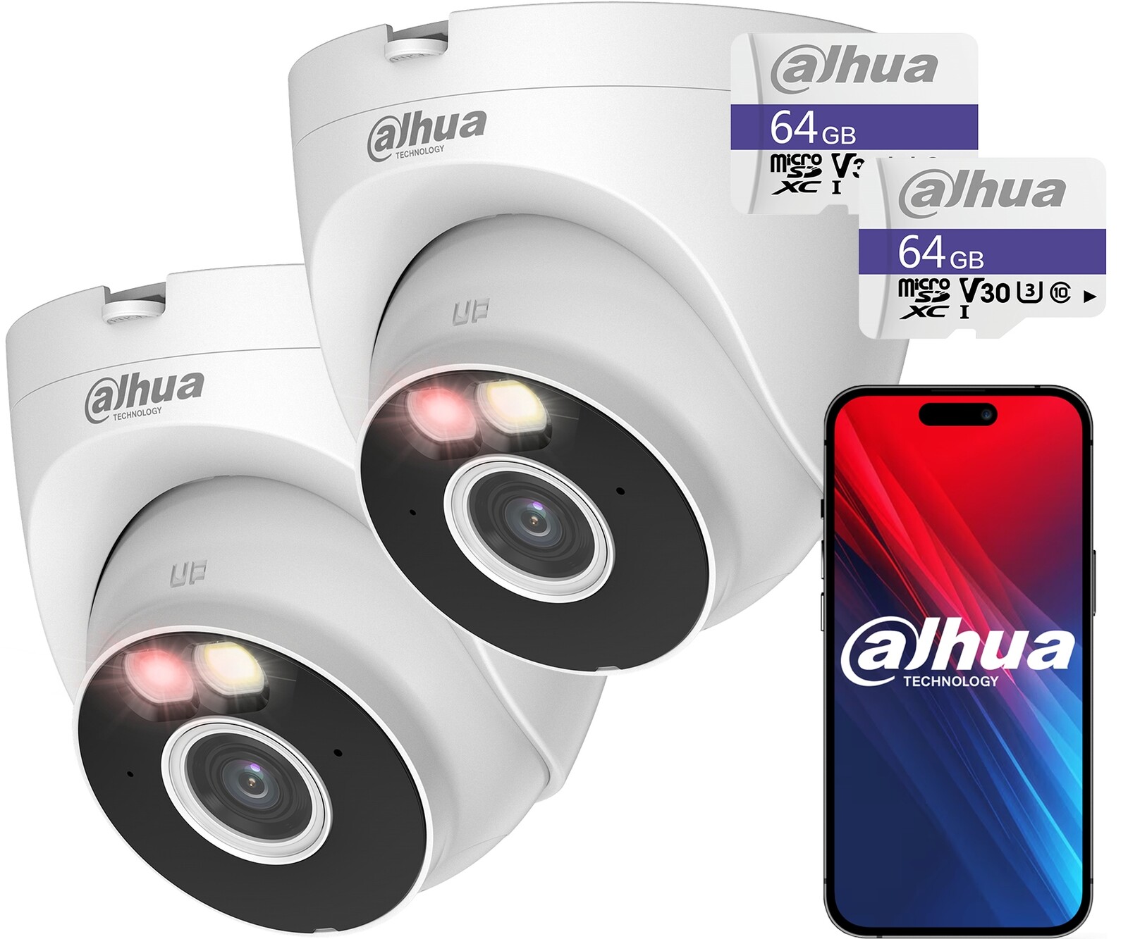 2x WiFi kamera 5MPx IPC-HDW1539DA-SAW-IL Dahua Venkovní Dual Light 64GB