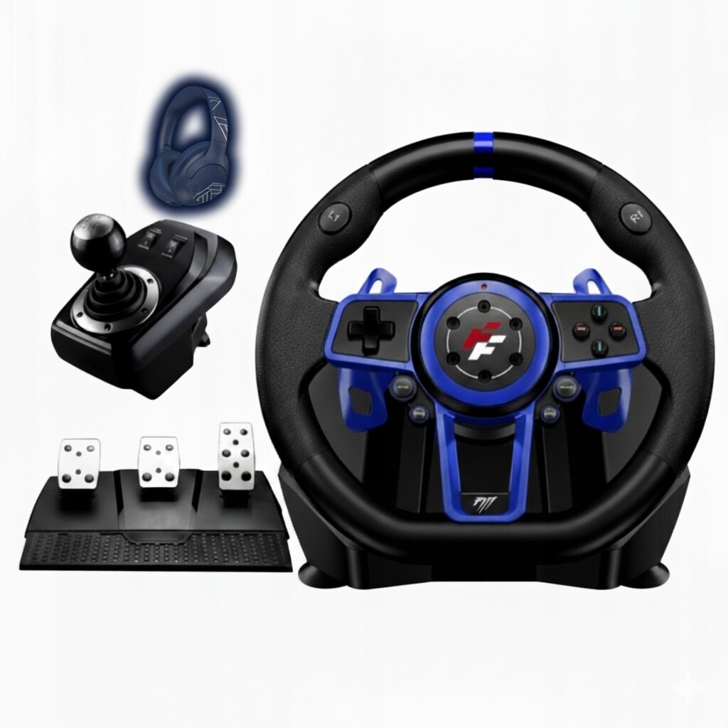 Závodní Volant s převody a pedály F11 1 Ks PS5 Switch sluchátka