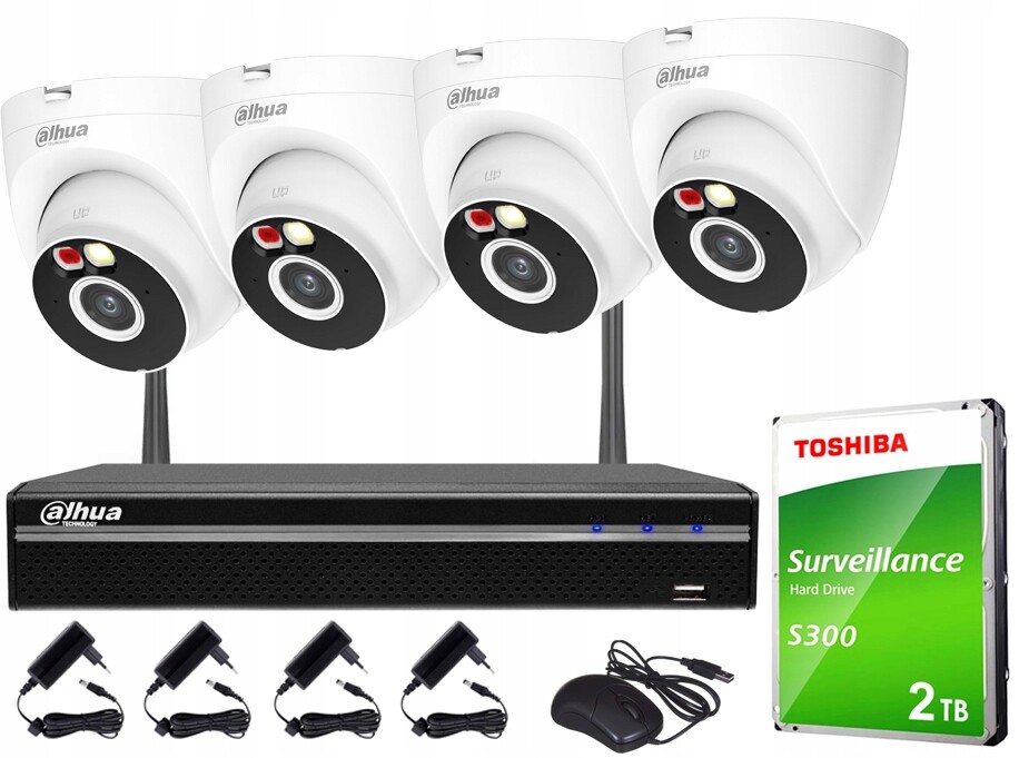 Monitorování Wifi 4MPx Dahua 4 Kamery T4A-PV Venkovní Dual Light Audio