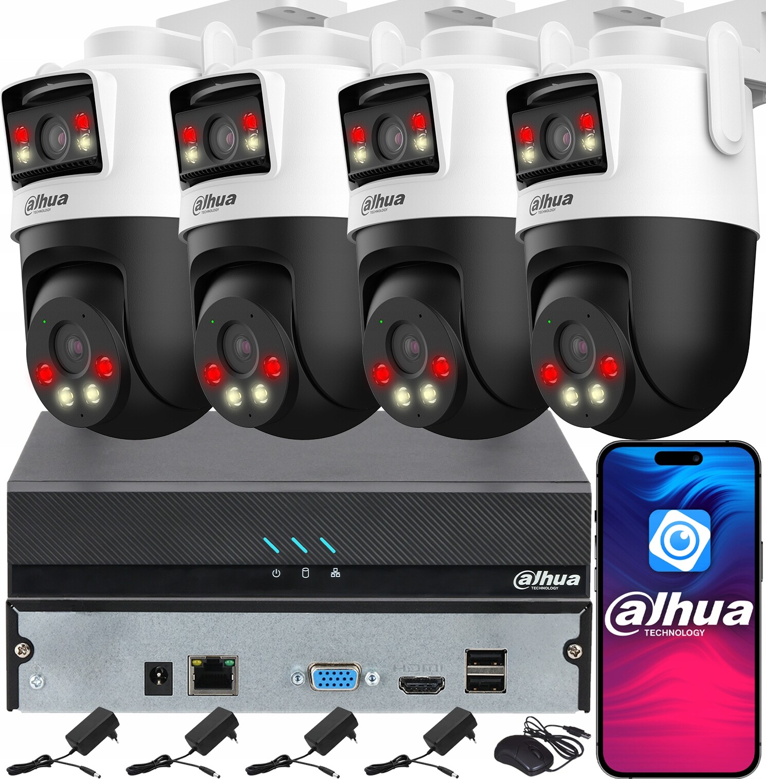 Monitorování Dahua pro 4 kamery 5MPx 5MPx P5D-5F-PV Smart Dual Light Audio