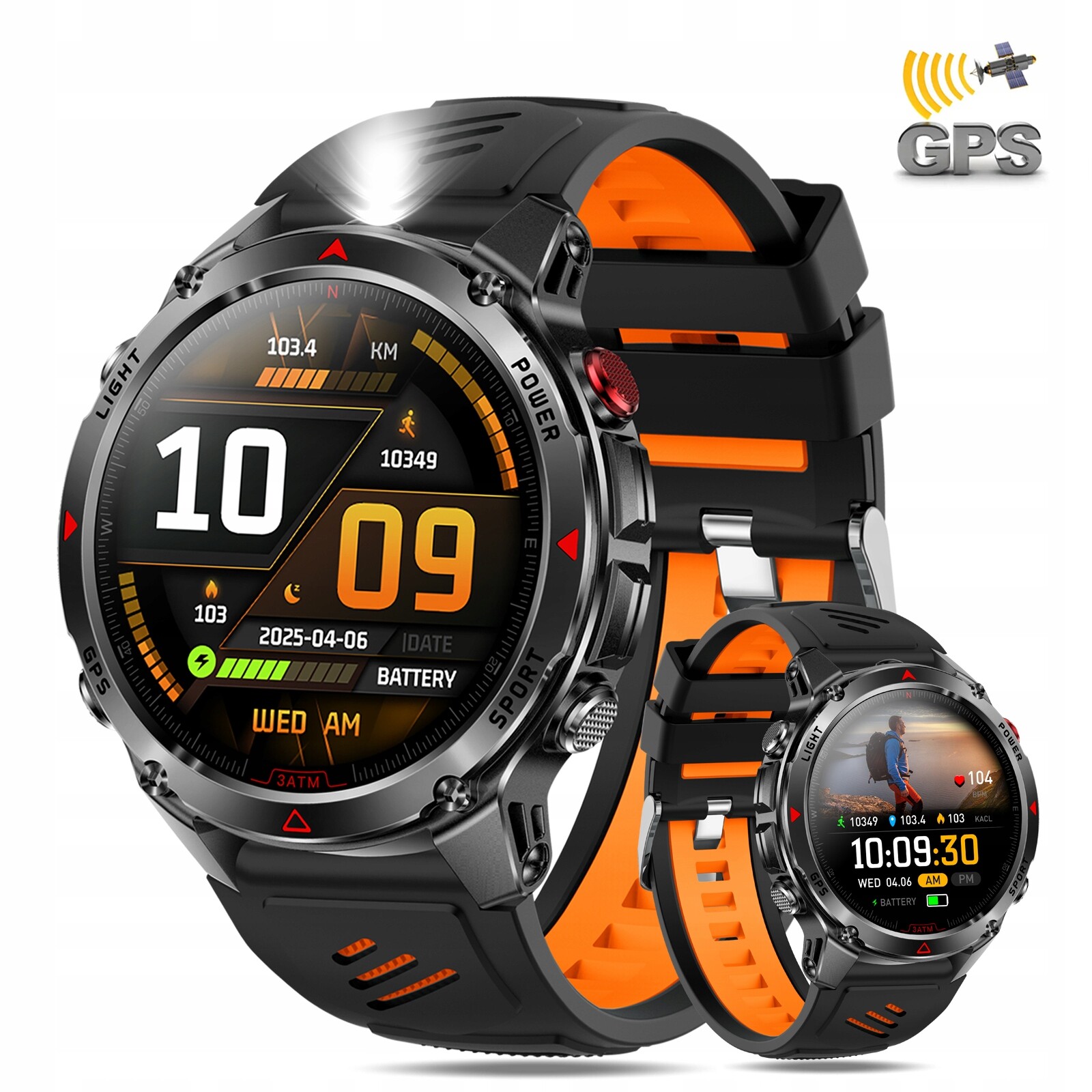 Pánské chytré hodinky, chytré hodinky s Gps navigací, vodotěsné, 30 m, polské, menu