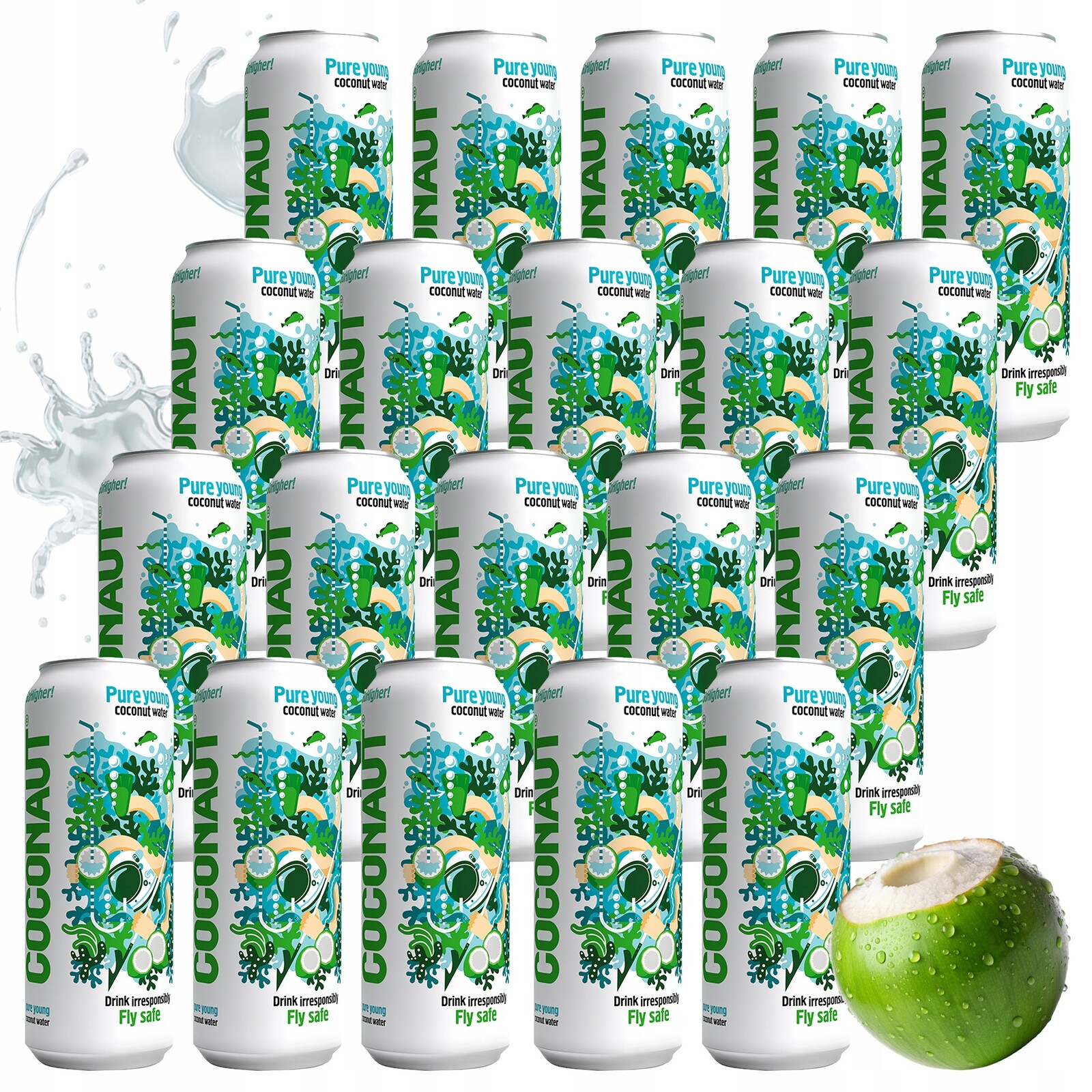 20 X Přírodní Neperlivá Voda Coconaut Z Mladého Kokosu 500 ML V Plechovce