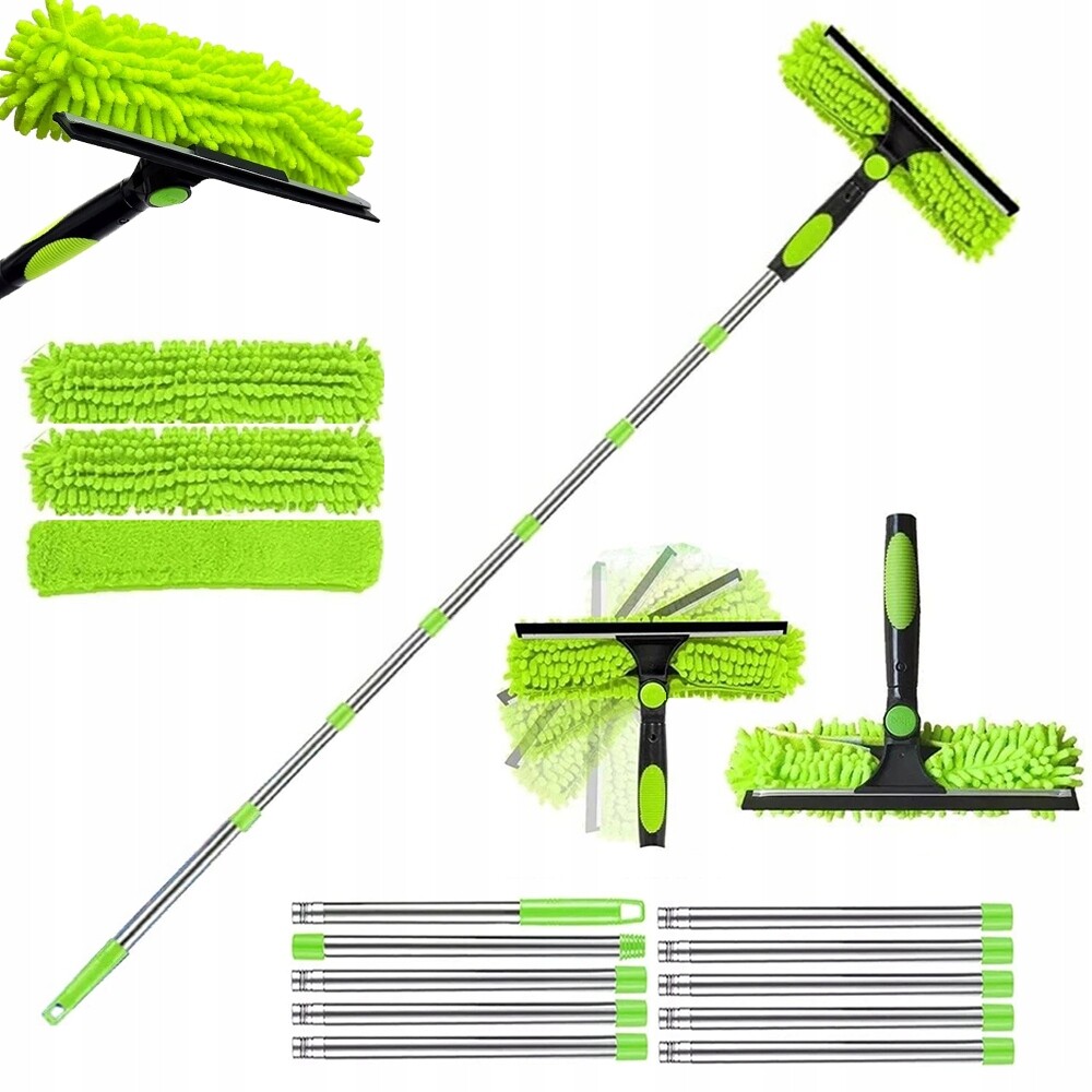 Teleskopická Myčka Na Okna, Mop, Stěrka Na Sklo, Dlouhá, 2V1 430 CM
