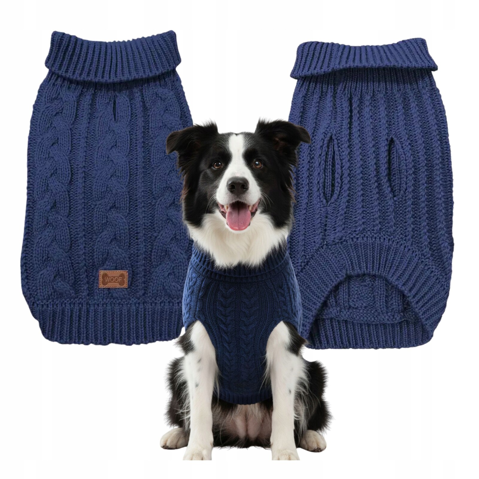 Svetr pro velkého psa obleček s copánkem elastický na podzim a zimu XXL