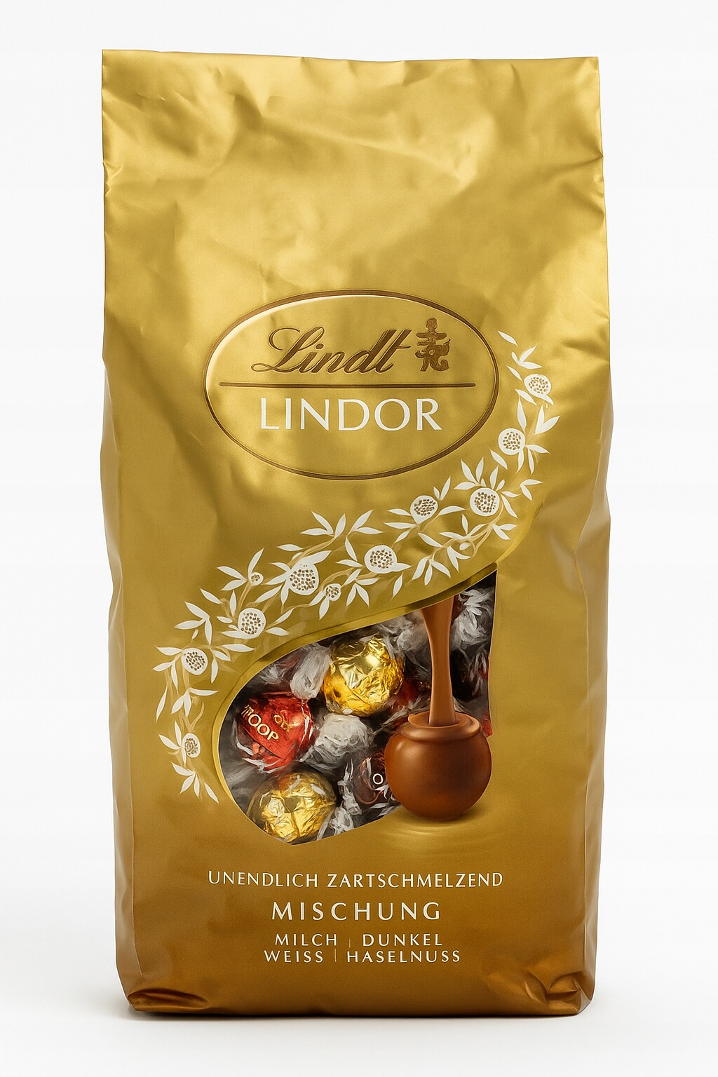 Lindt směs pralinek: hořká 60%, mléčná, bílá, ořechová 600 g