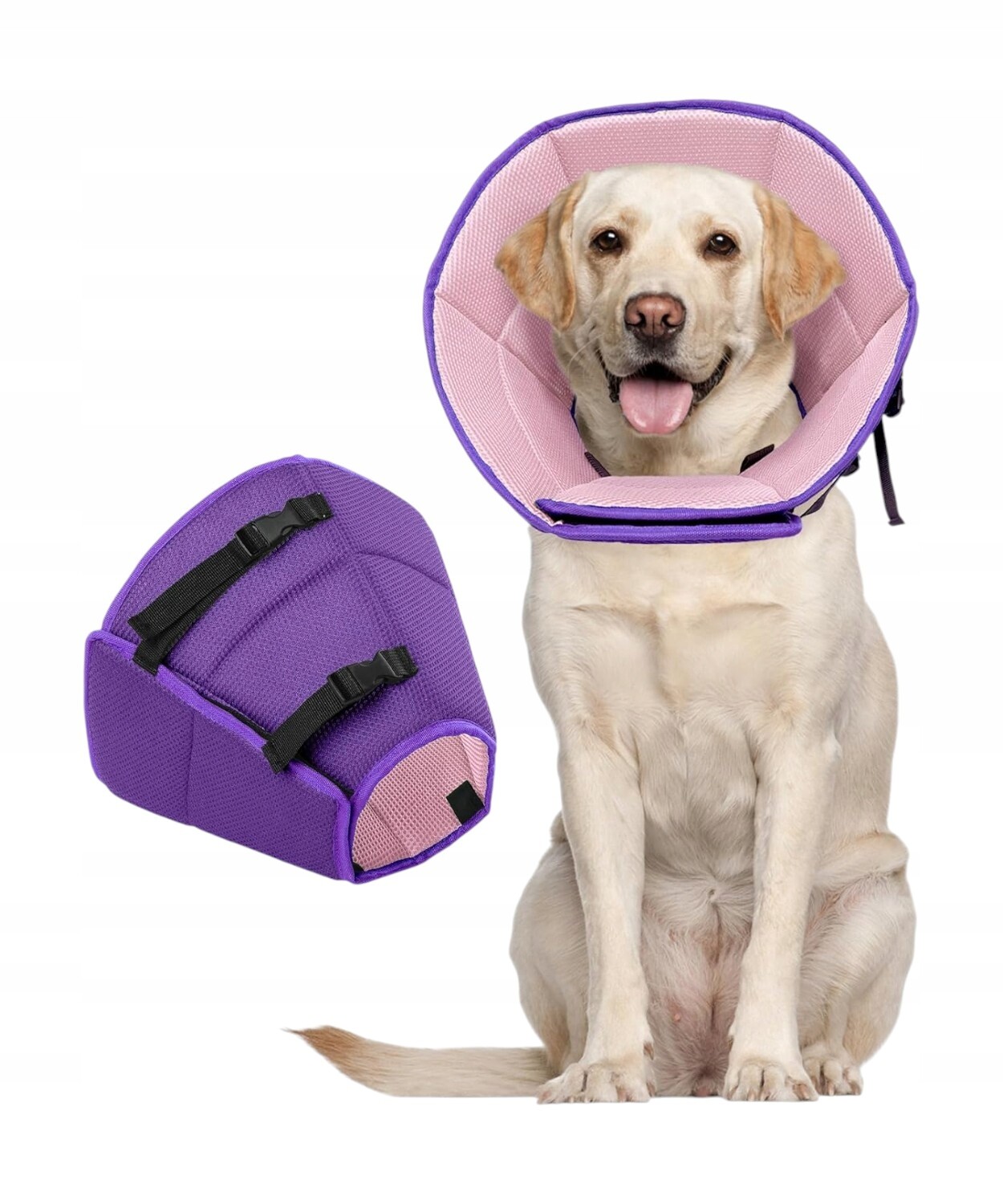 Kuoser pooperační obojek pro psa XL nastavitelný, prodyšný, fialový