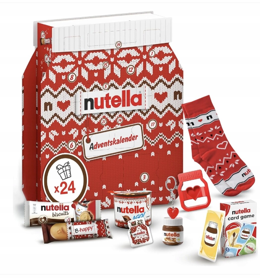 Adventní kalendář Nutella Bonboniéra 528 g 24 dárků Sladkosti