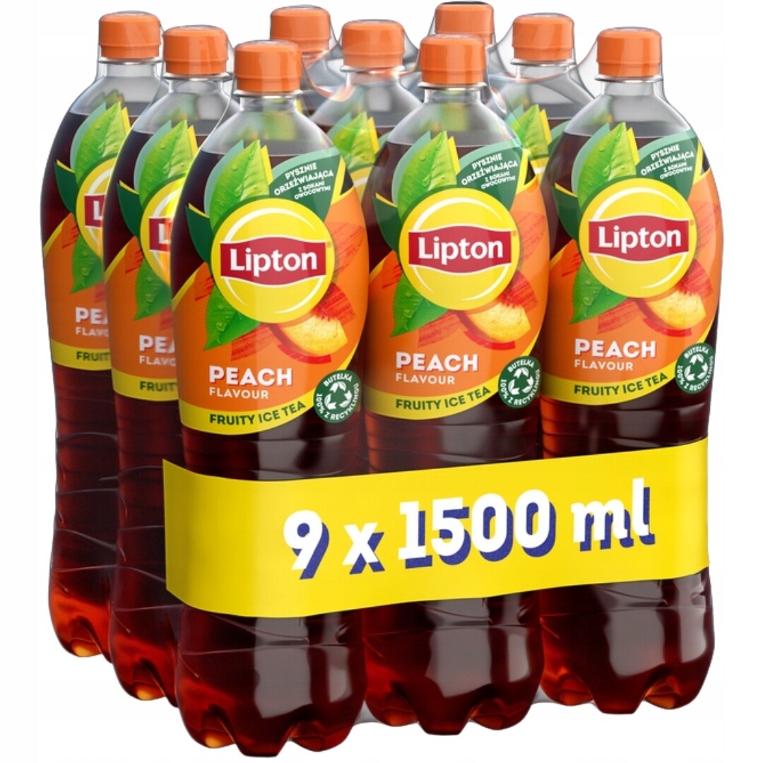 Lipton Ice Tea Broskev Neperlivý nápoj 1,5 lx 9 kusů