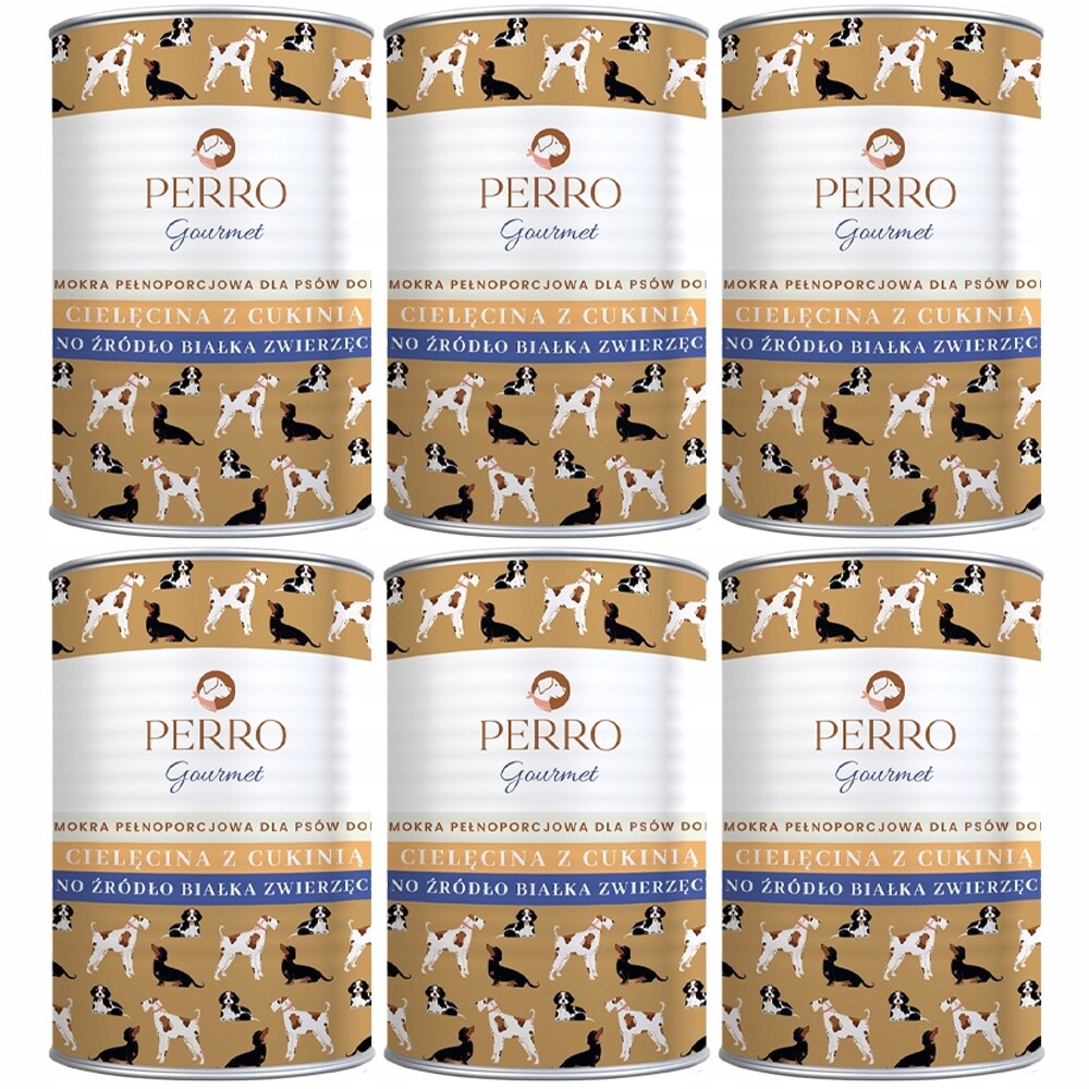 Perro Gourmet Monoproteinové Krmivo Vlhké telecí maso s cuketou 6x400 g pro psa