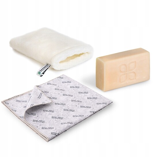 Bílá rukavice M na mokro Sunbeam šedá šedé mýdlo se stříbrem Raypath