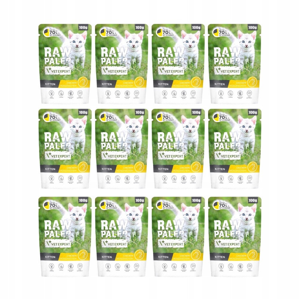 VetExpert Raw Paleo mokré Mokré krmivo pro kočky 12x100g