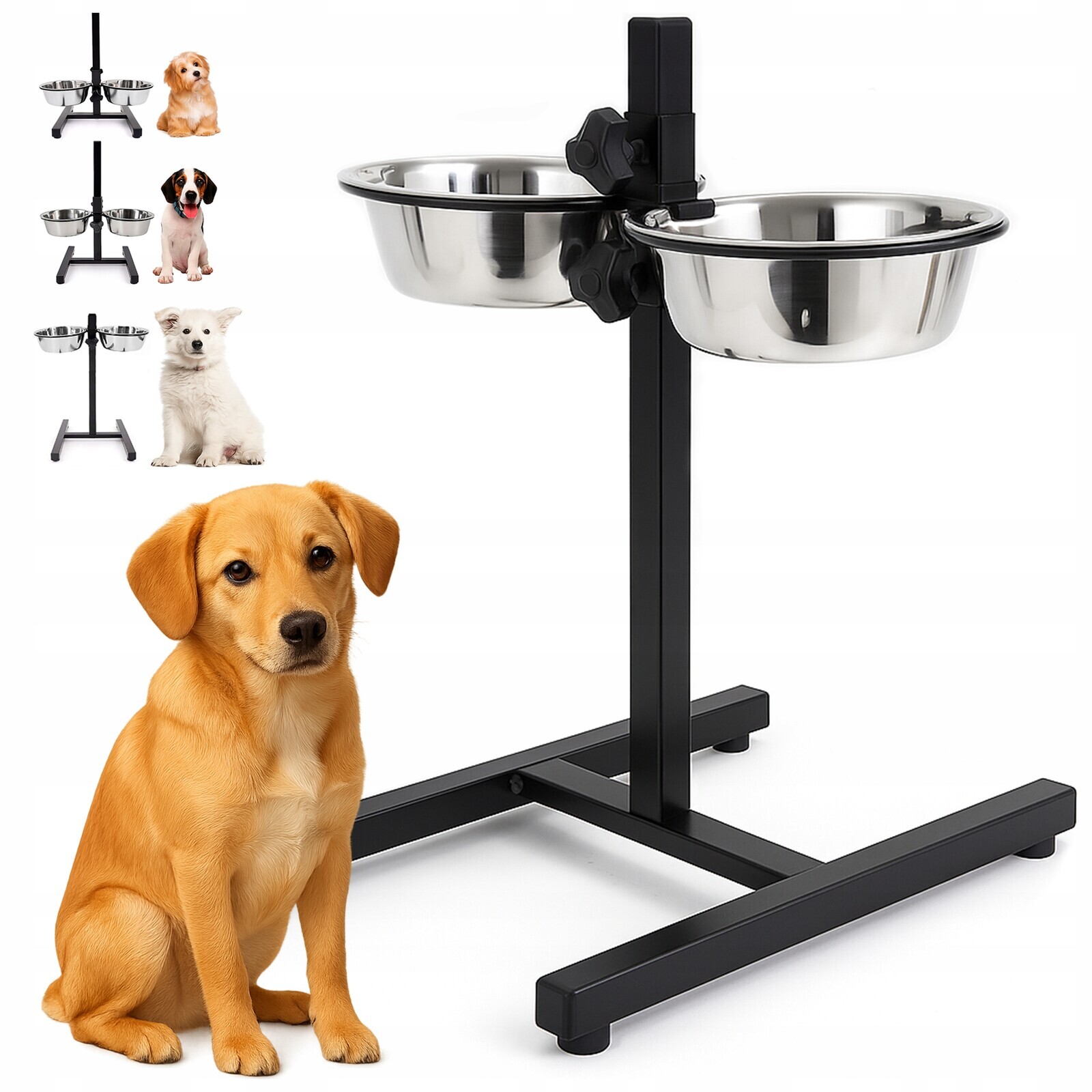 Miska Na Stojanu Pro Psa S Nastavitelným Dvojitým Kovovým Stojanem Na Misky Na Vodu